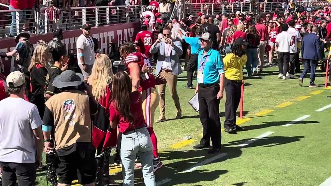 George Kittle's Pregame Ritual #sanfrancisco49ers #levisstadium #georgekittle #clairekittle