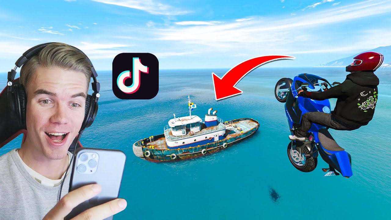 Recreating VIRAL GTA 5 STUNTS On Tik Tok! #22
