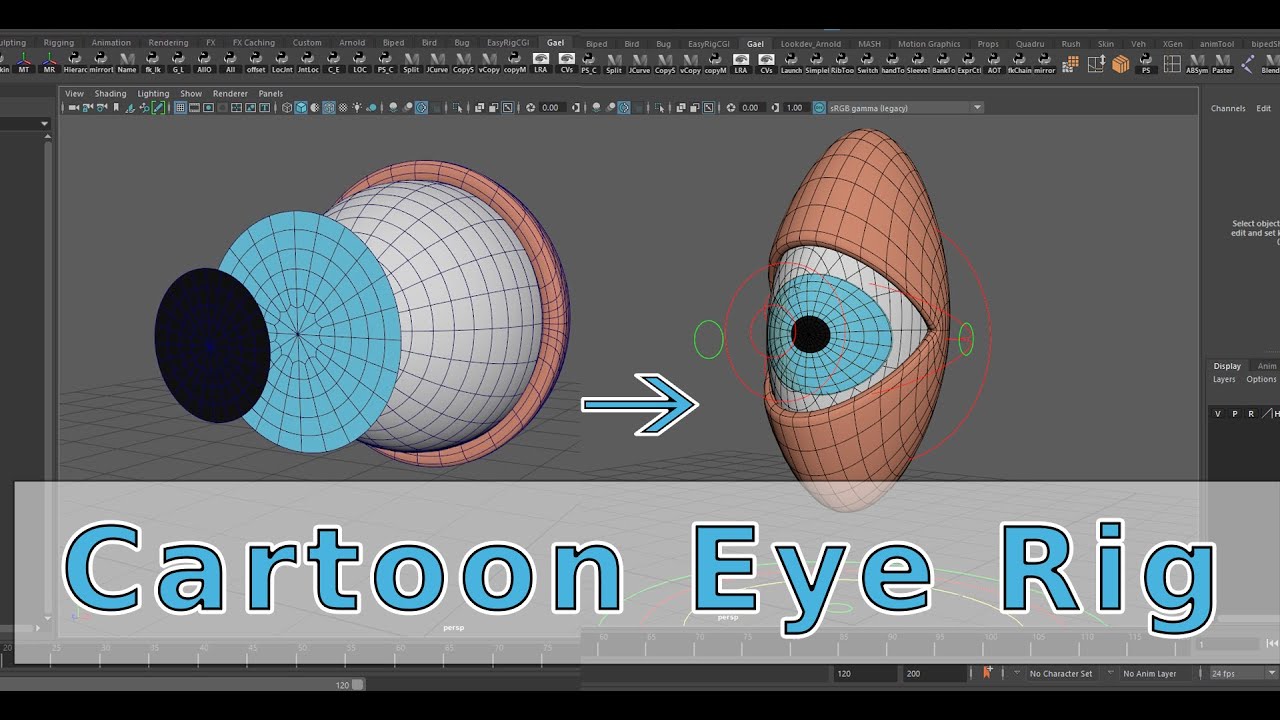 Maya tutorial -  Cartoon Eye Rig Maya