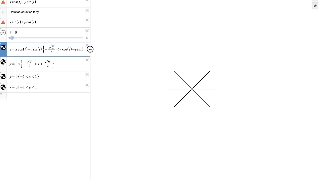 Rotation around origin in desmos
