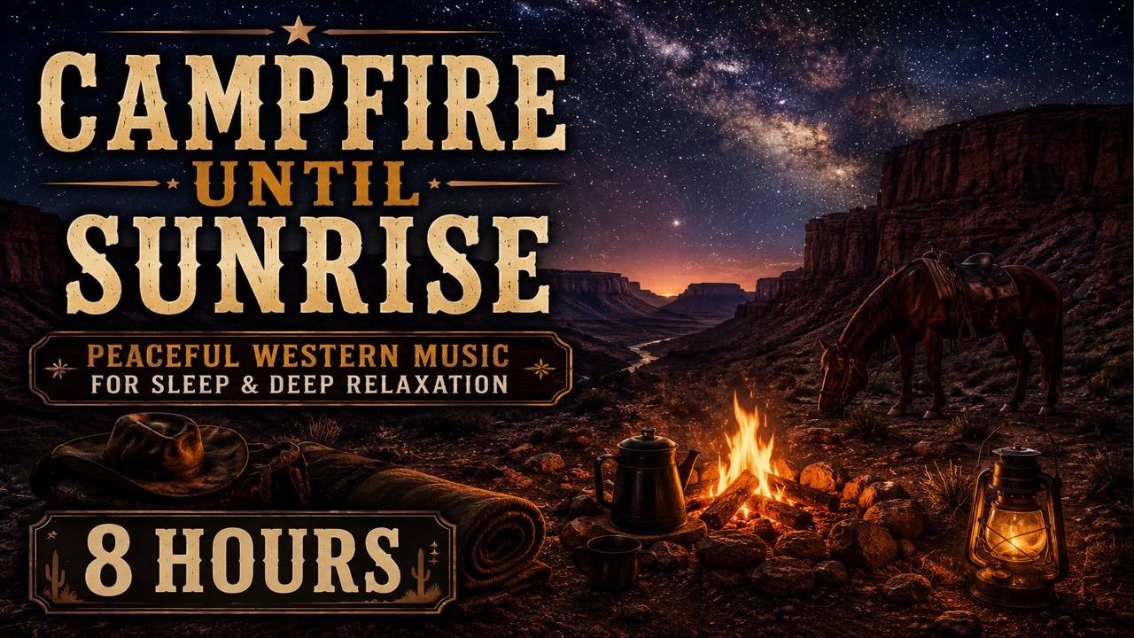 Western Music to Leave On All Night in a Desert Canyon Camp | Deep Western Atmosphere | 8 Hours
