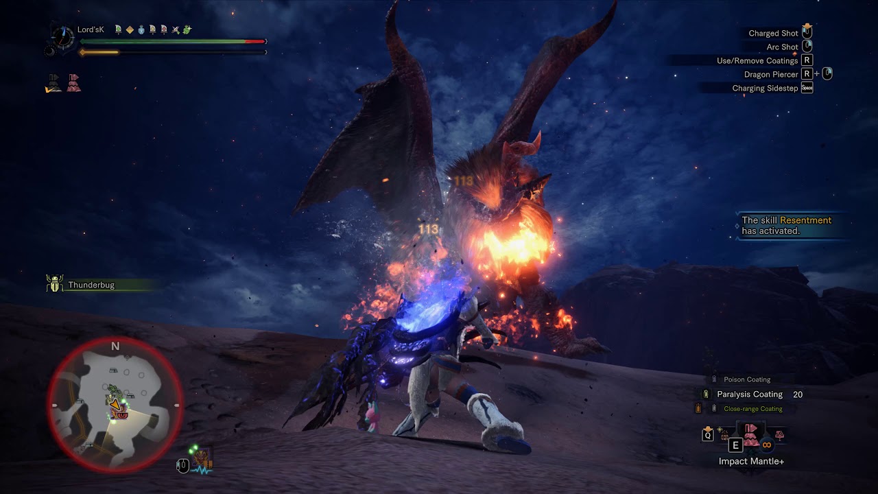 Monster Hunter World Iceborne PC Master Rank Tempered Teostra Solo with Kjarr Bow Water 4'35 [2K HD]