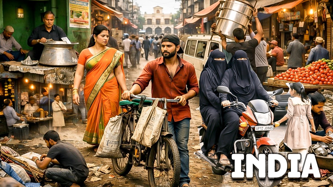 Одна прогулка, тысячи жизней 🇮🇳 | Реальность улиц Индии в 4K