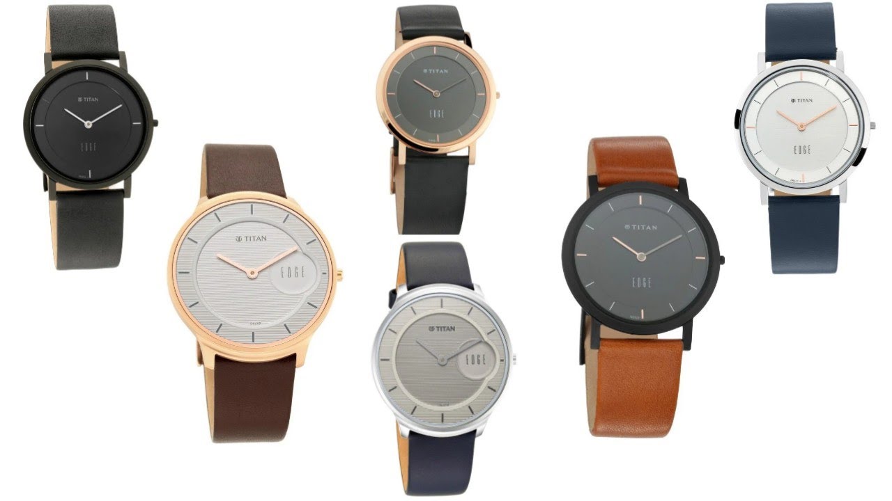 Titan Edge Best Selling Leather Strip Watches For Men's
