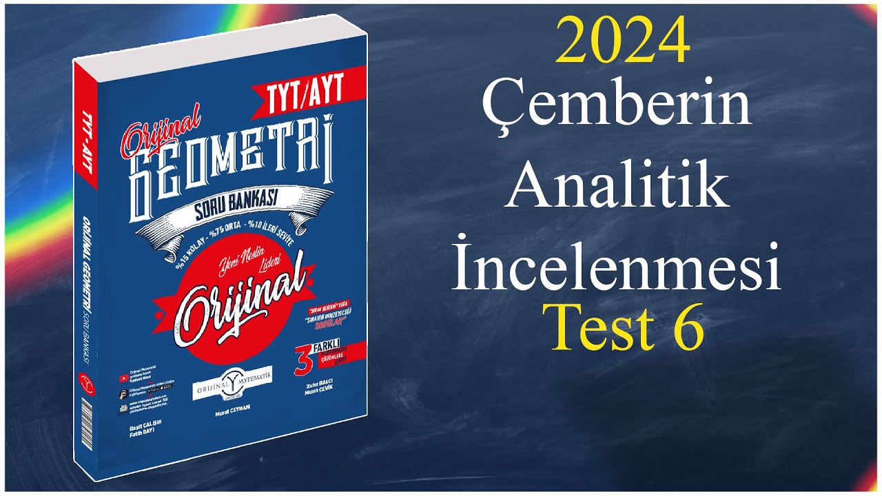 Çemberin Analitik İncelenmesi Test 6 - Orijinal geometri soru bankası