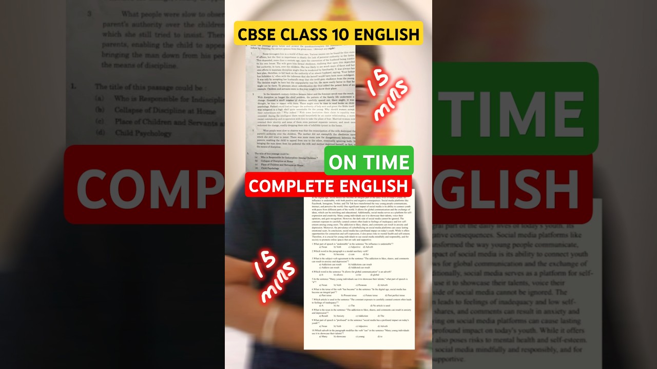 How to Finish English Paper on Time? CBSE Class 10 English 2025 #cbseclass10 #abhisheksir