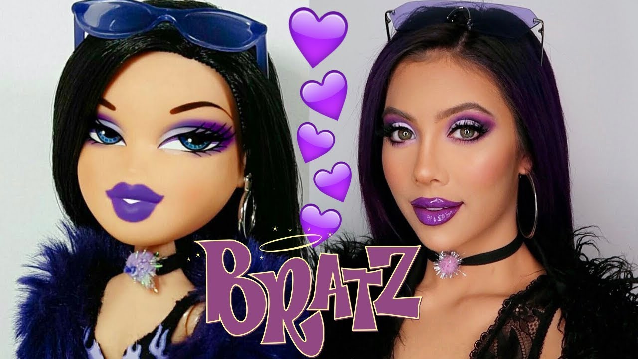 BRATZ CHALLENGE 2 | PURPLE EDGY GLAM DOLL MAKEUP TUTORIAL | MIANA LAUREN