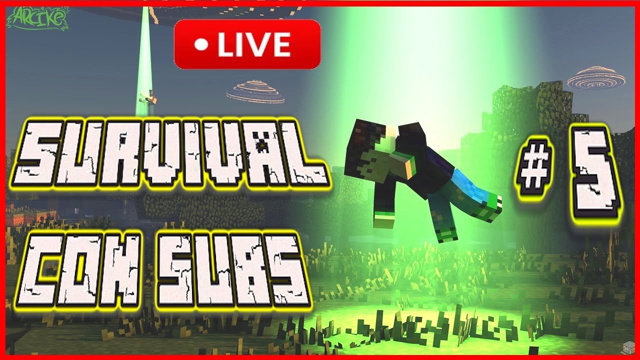 🔴 SURVIVAL con SUBS 👽 INVASION F 👽 #5 Explorando MAINSHAFT 🕷️ #live #minecraftpe