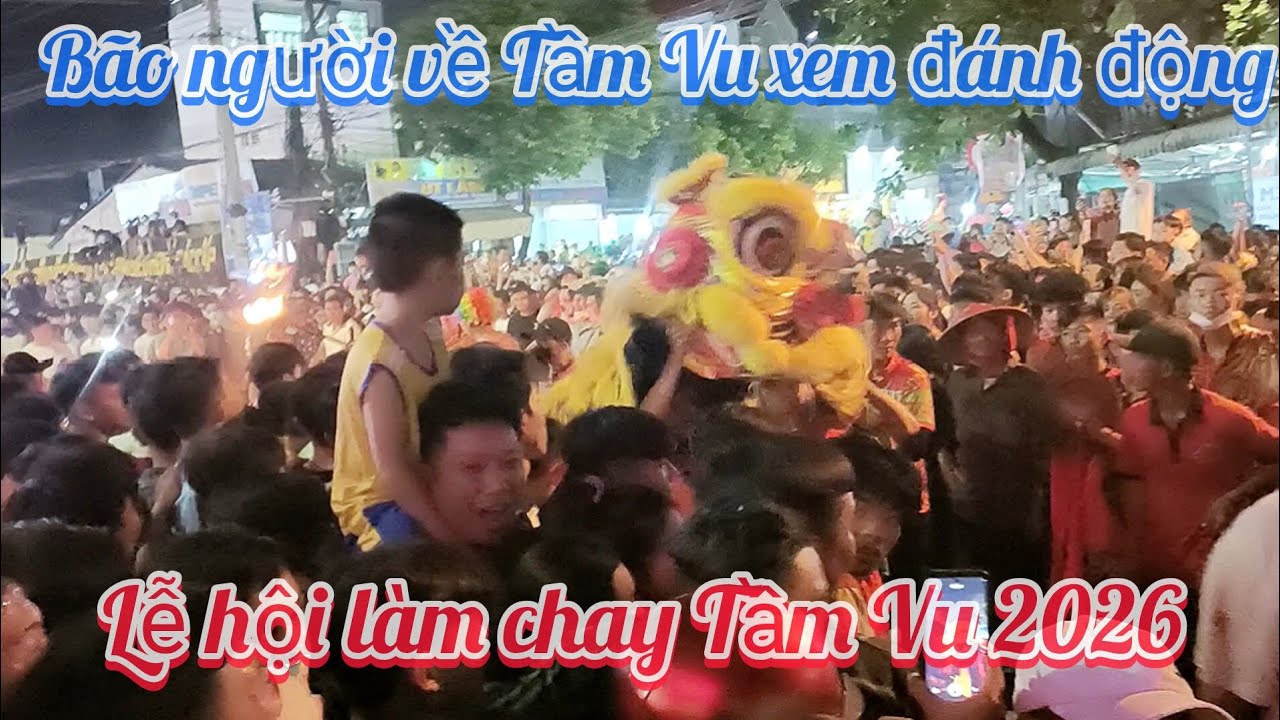 Bão người về Tầm Vu tham gia đánh động tại Lễ hội làm chay 2026