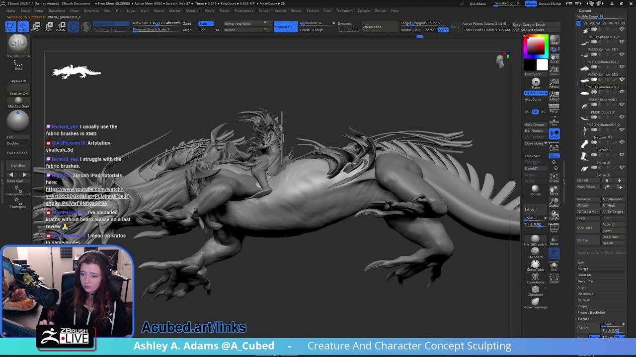 Creature & Character Concept Sculpting – Ashley A. Adams “A_Cubed”