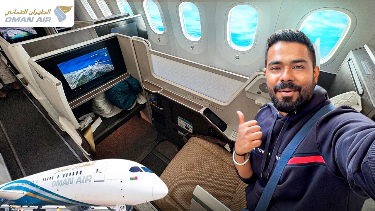 My Longest Business Class Flight on Oman Air B787-9 | Flat Bed & Gourmet Dining!
