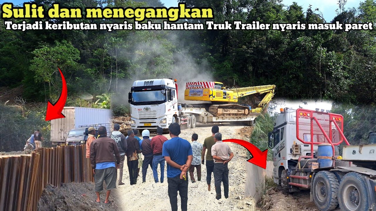 Sulit dan menenangkan‼️Terjadi keributan nyaris baku hantam Truk trailer nyaris masuk paret