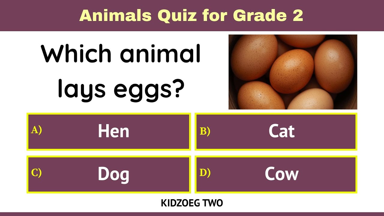 Animals Quiz for Grade 2 Kids | 15 Easy General Knowledge Questions About Animals | Children's GK
