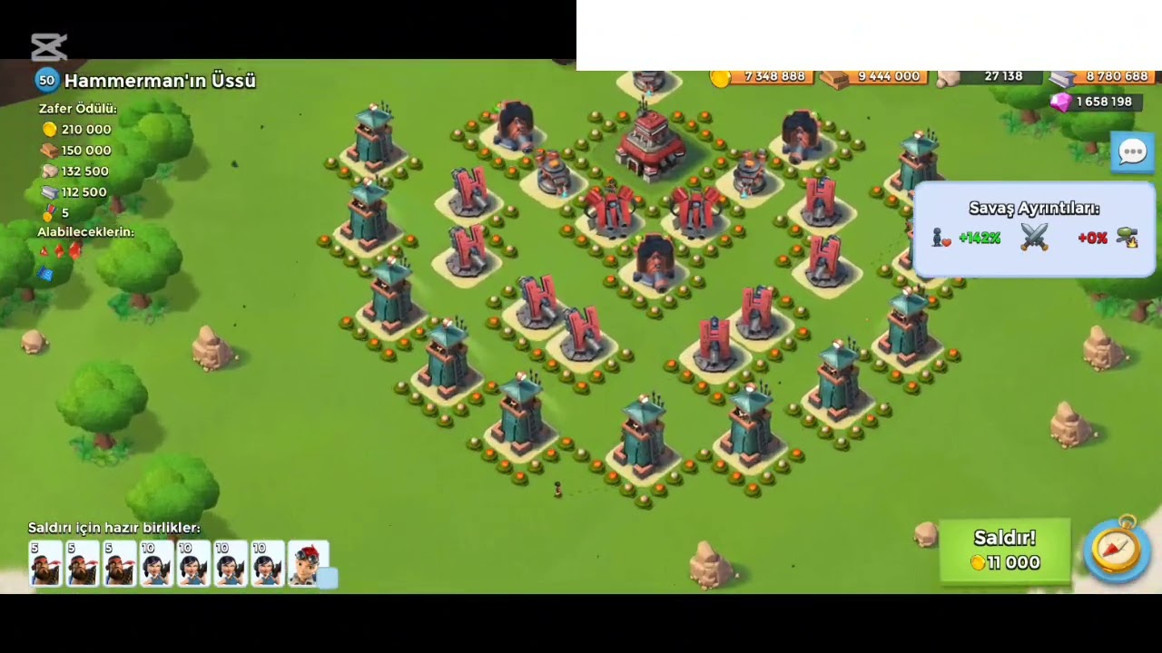 Hammerman HQ 50 nasıl yenilir | Boom Beach Bölüm 6