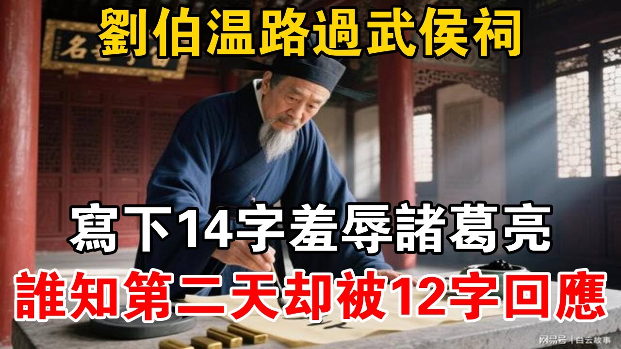 劉伯溫路過武侯祠，寫下14字羞辱諸葛亮，誰知第二天卻被12字回應【史海探秘】