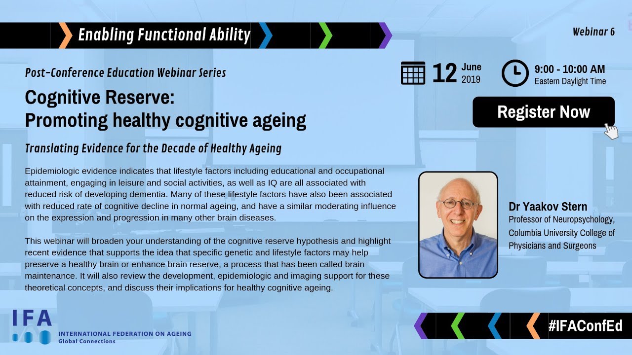 Webinar: Cognitive Reserve Promoting Healthy Cognitive Ageing