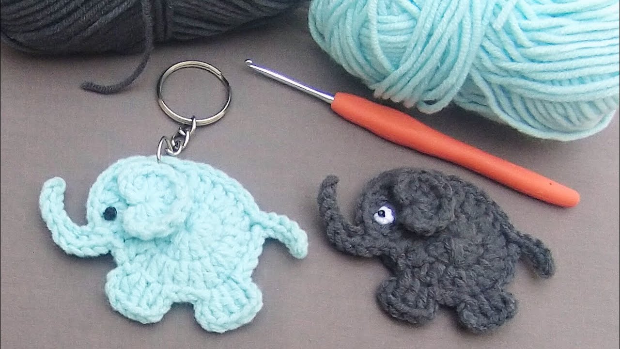 🐘 easy Crochet Elephant | elephant crochet keychain 🐘