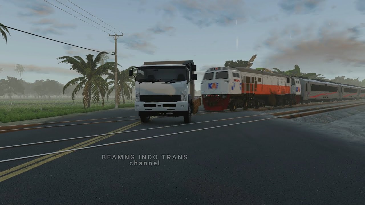KA Gajayana tabrak Truk tronton di Kebumen, GAMBARAN dari Game BEAMNG DRIVE
