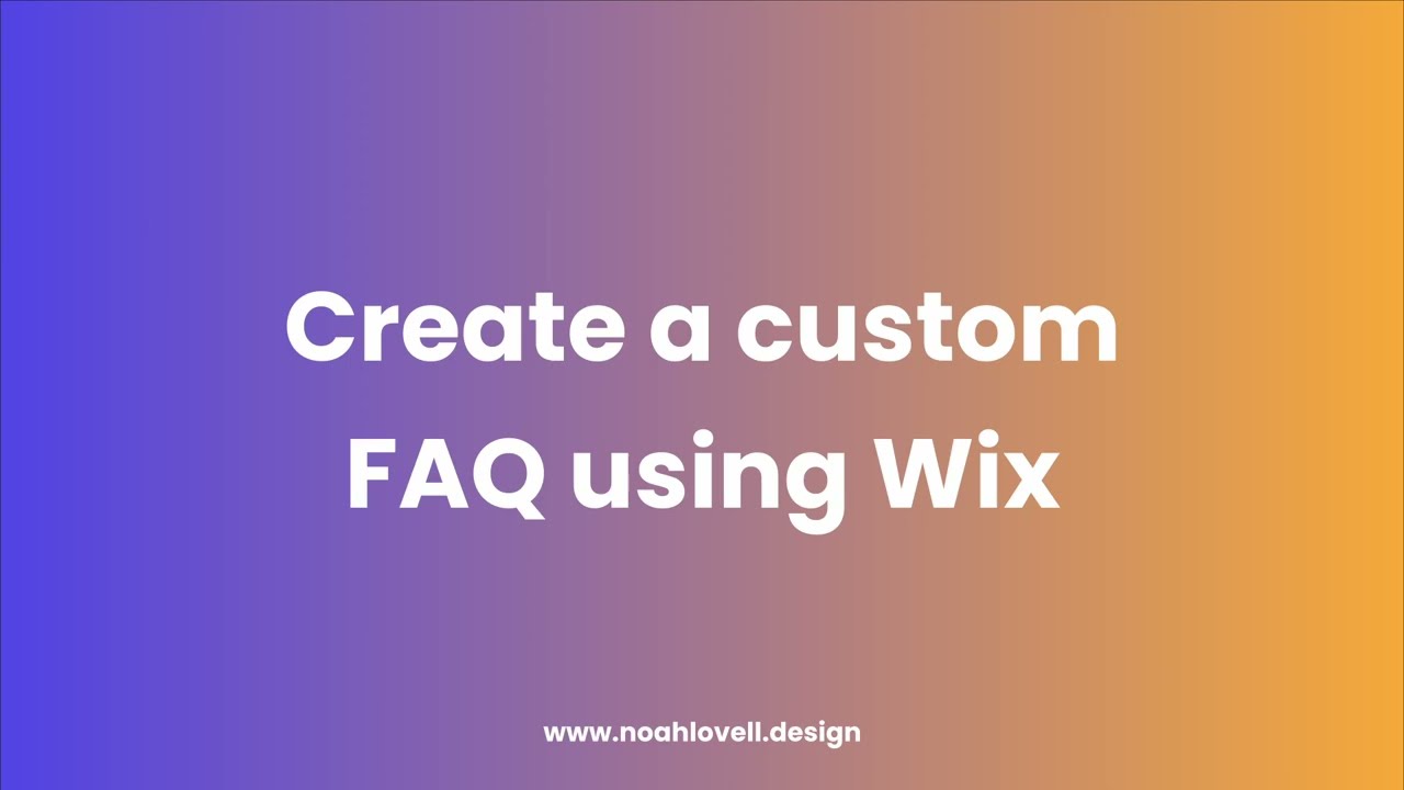 Build a Custom FAQ using Wix Content Manager and Velo