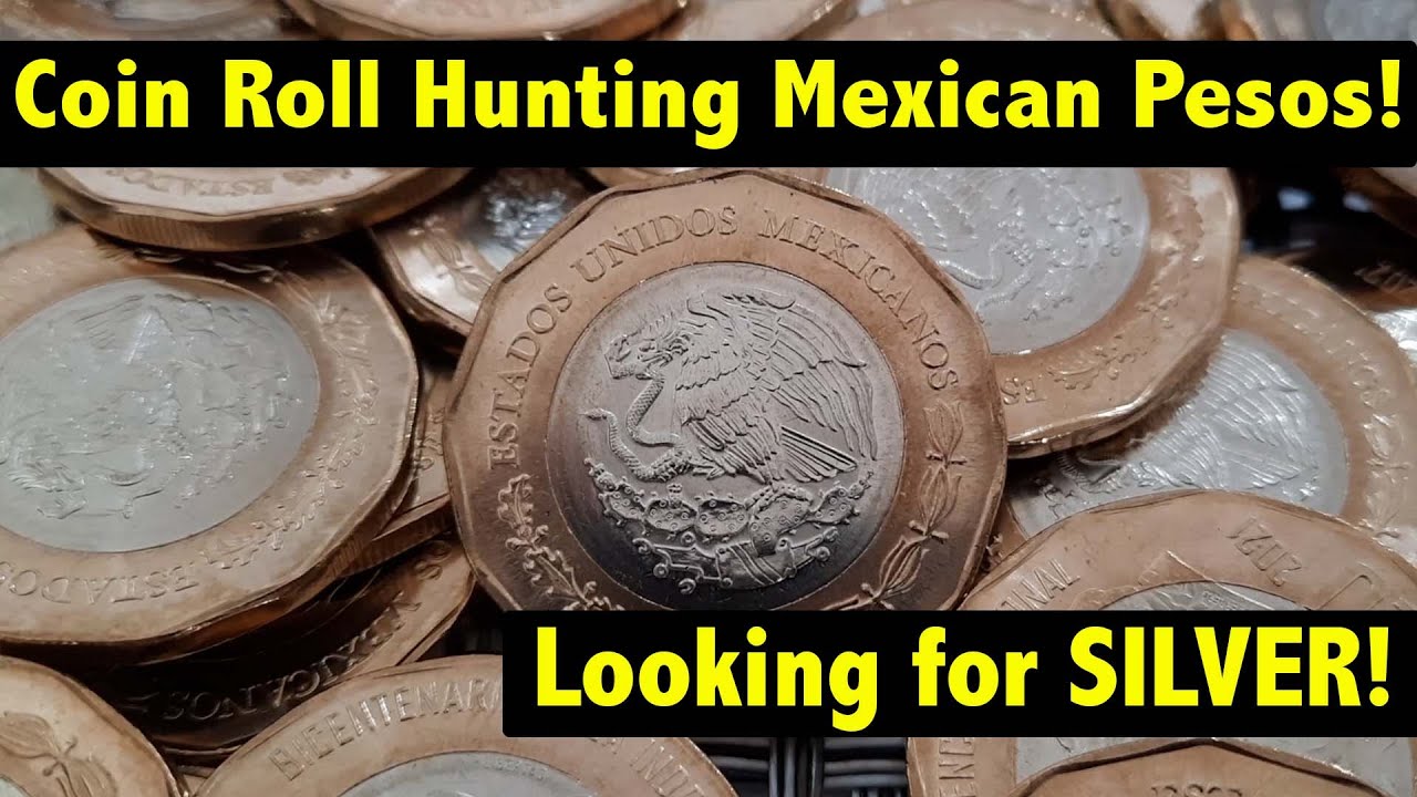 Coin Roll Hunting Mexican Pesos - Can we find the Sterling Silver 10 Peso?!