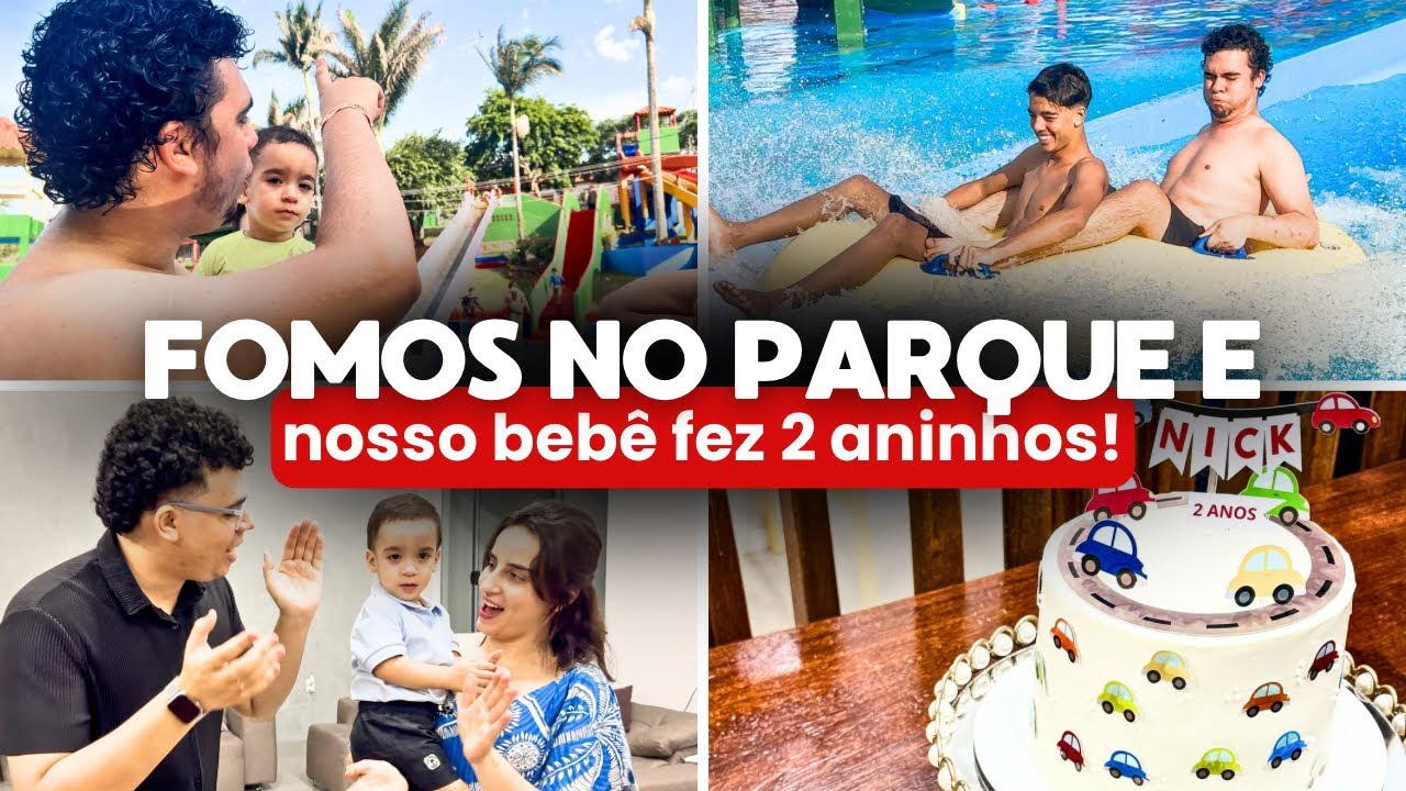 FOMOS NO PARQUE AQUÁTICO COM OS JOVENS DA IGREJA! 🔴 NICK FEZ 2 ANOS! 🎂