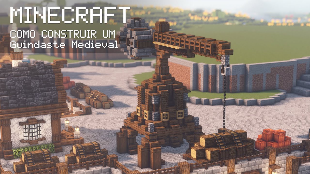 Minecraft | Cidade Medieval | Como Construir Um Guindaste Medieval