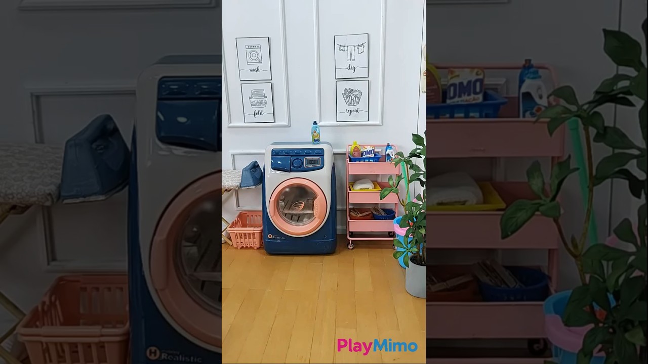 Mini Laundry Room ✨ Washing & Ironing Routine | ASMR + Real Sounds #asmr #miniature #shorts