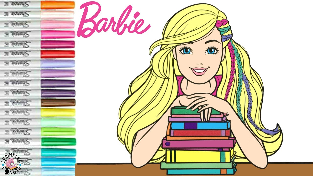 Barbie Coloring Book Page Barbie Back to School Book Fun | Sprinkled Donuts