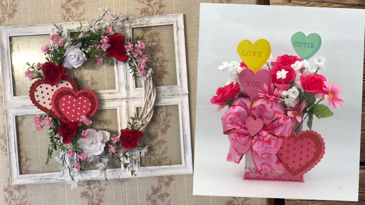 DOLLAR TREE DIY | VALENTINE’S DAY WREATH ❤️ CENTERPIECE | Country Girl