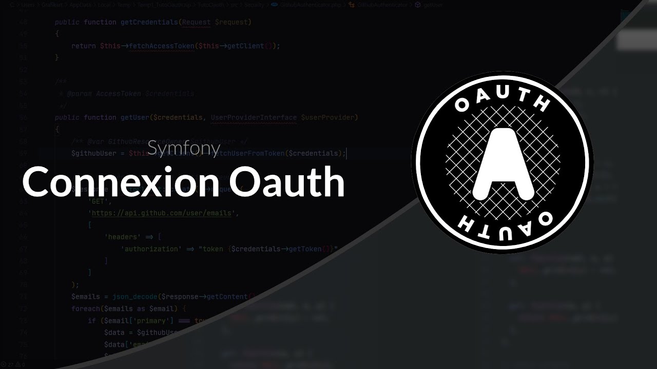 Tutoriel Symfony : Authentification social sur Symfony