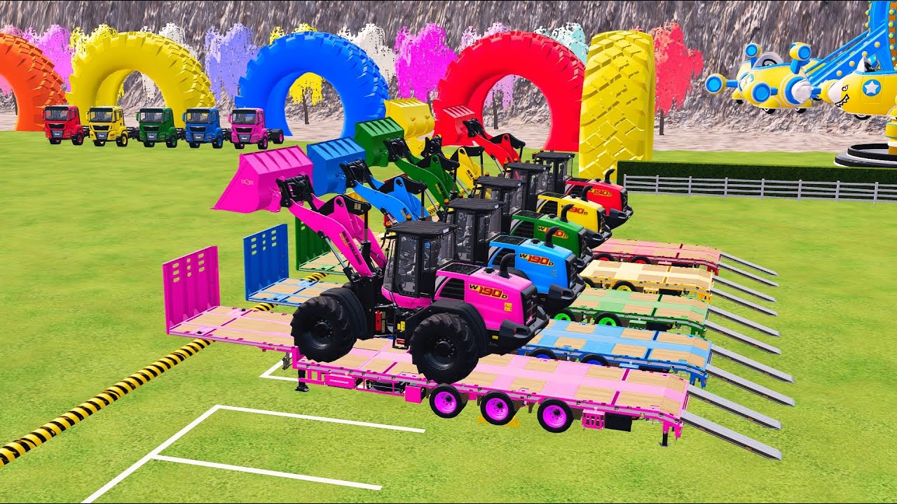 Transporting And Jumping Excavator, Ambulance Car With MAN Truck - FS22  Hudson's Playground