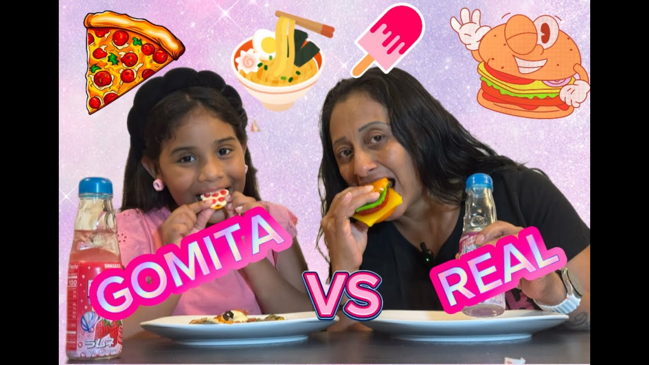 GOMITA VS REAL CON MI TIA 🍕 🍔 😲