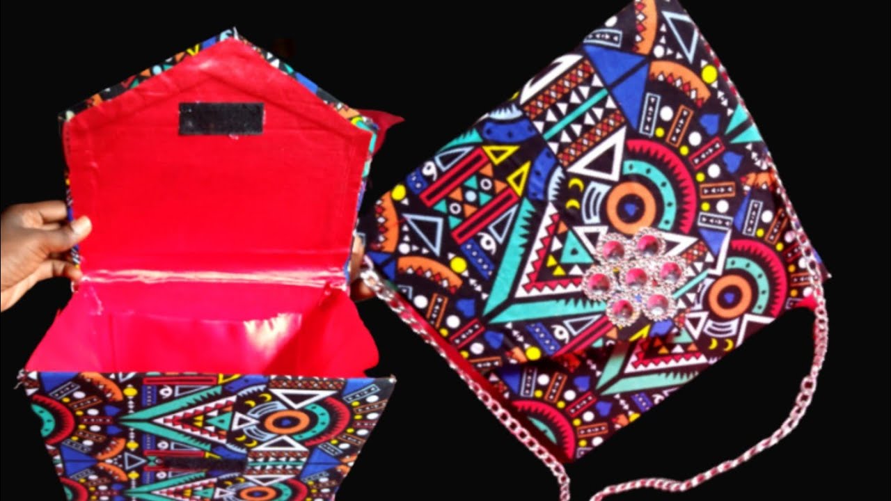 DIY AFRICAN PRINT CLUTCH PURSE BAG //NO SEW TUTORIAL //FASHION BAG