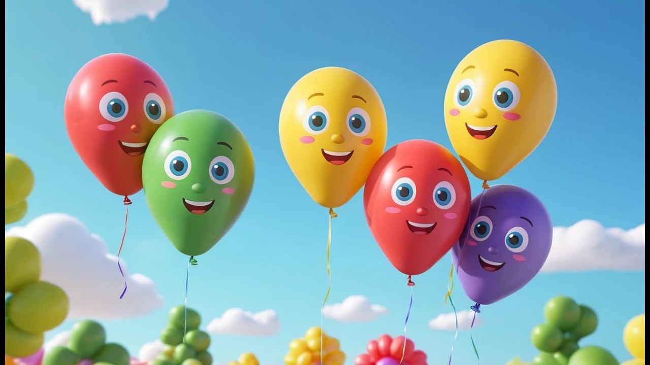 Five Little Toy Balloons Pop Pop Pop | Learning Colors & Counting Song for Kids