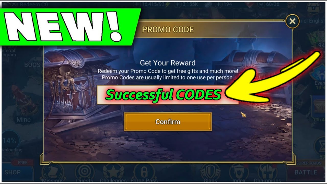 Raid Shadow Legends Promo Codes Successful - Sacred Shard