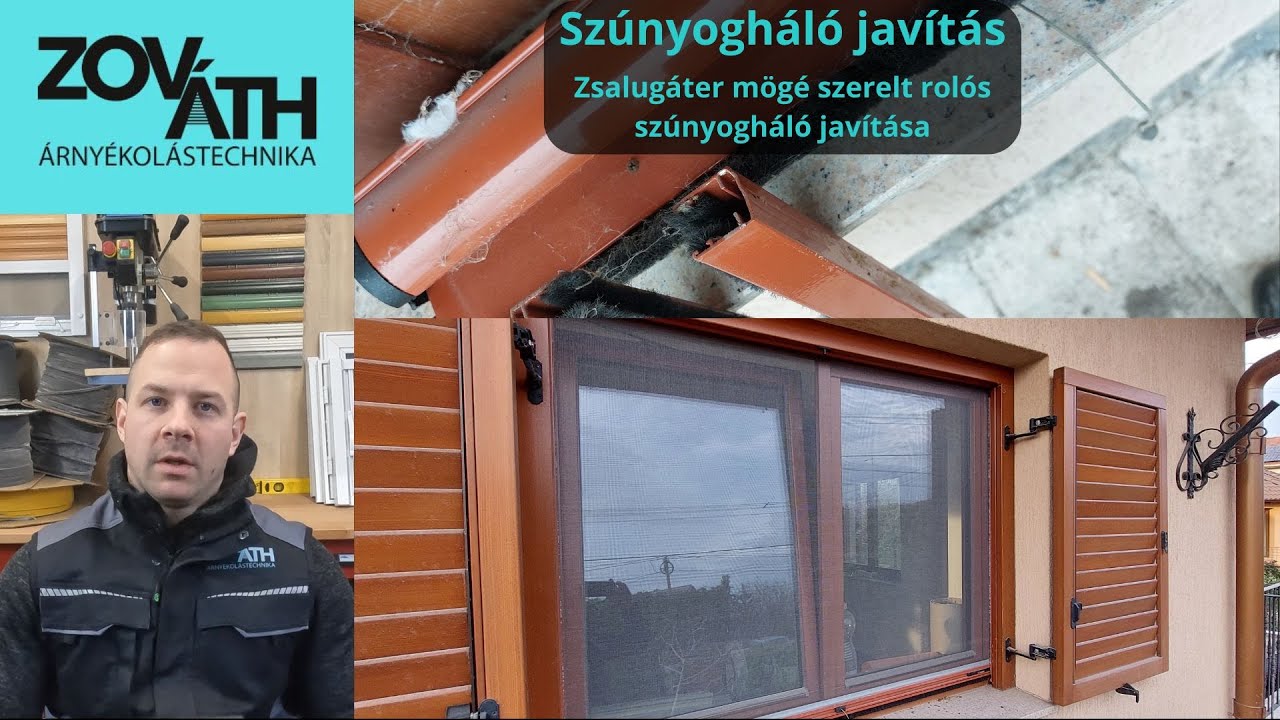 Szúnyogháló javítás: Komplikáltabb zsalugáter mögé szerelt szúnyogháló javítása