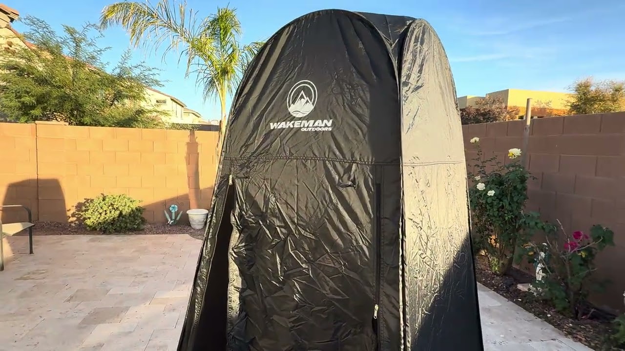 Распаковка складной душевой палатки Wakeman Pop Up Pod — палатки для уединения, раздевалки или пе...