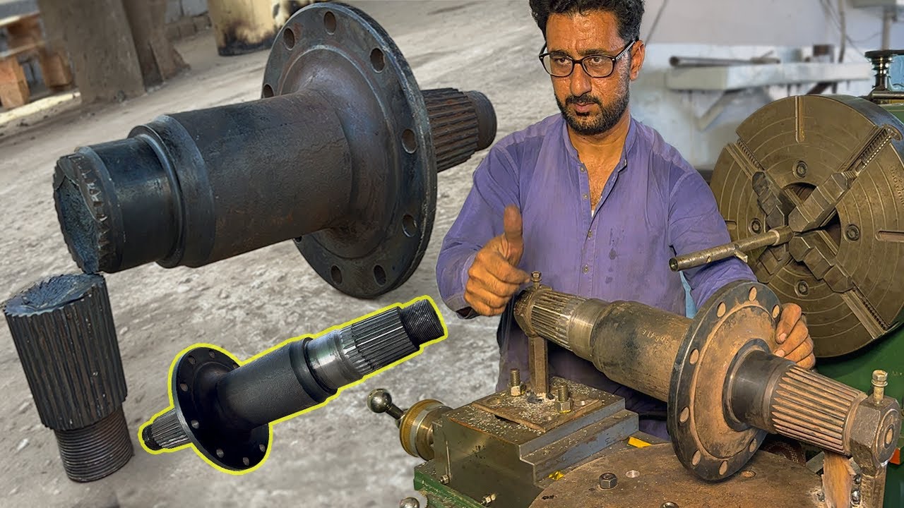 A Genius Mechanic REBUILDS Broken Pinion Shaft with Remaking Teeth On LATHE Machine