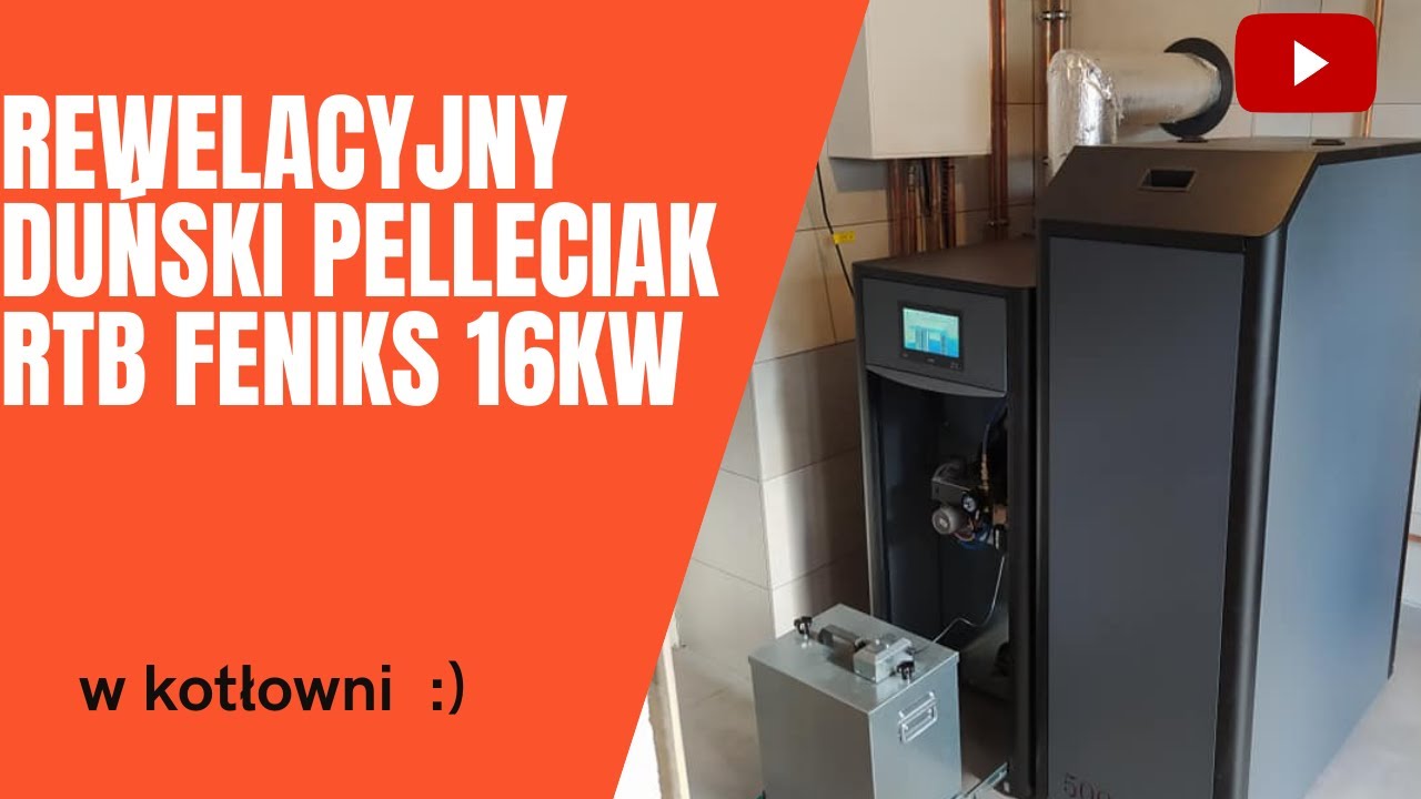 Kotłownia na pellet z supernowoczesnym NBE RTB  Feniks 16kW ( RTB Phoenix) w nowym domu 300m2