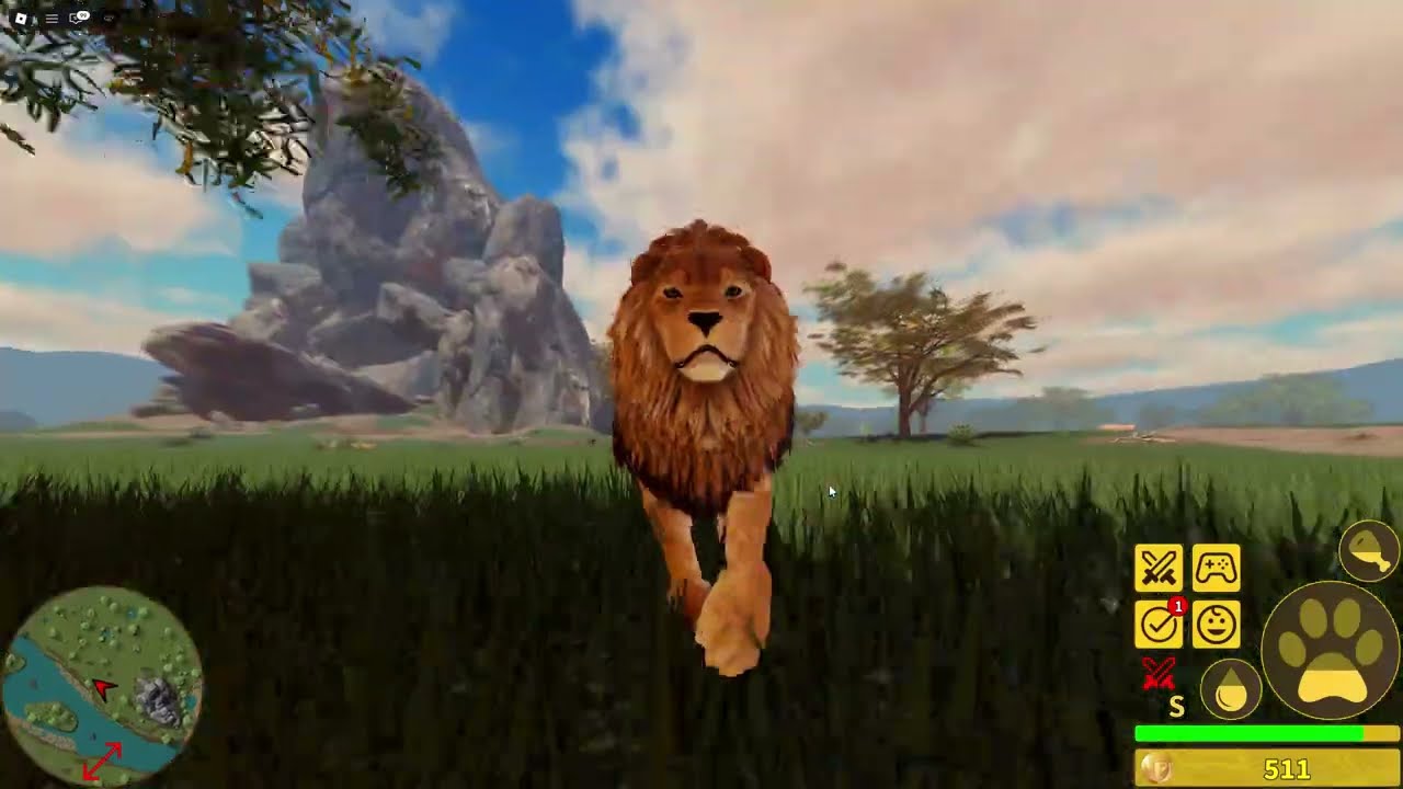Выживание в роли льва в саванне (Roblox)