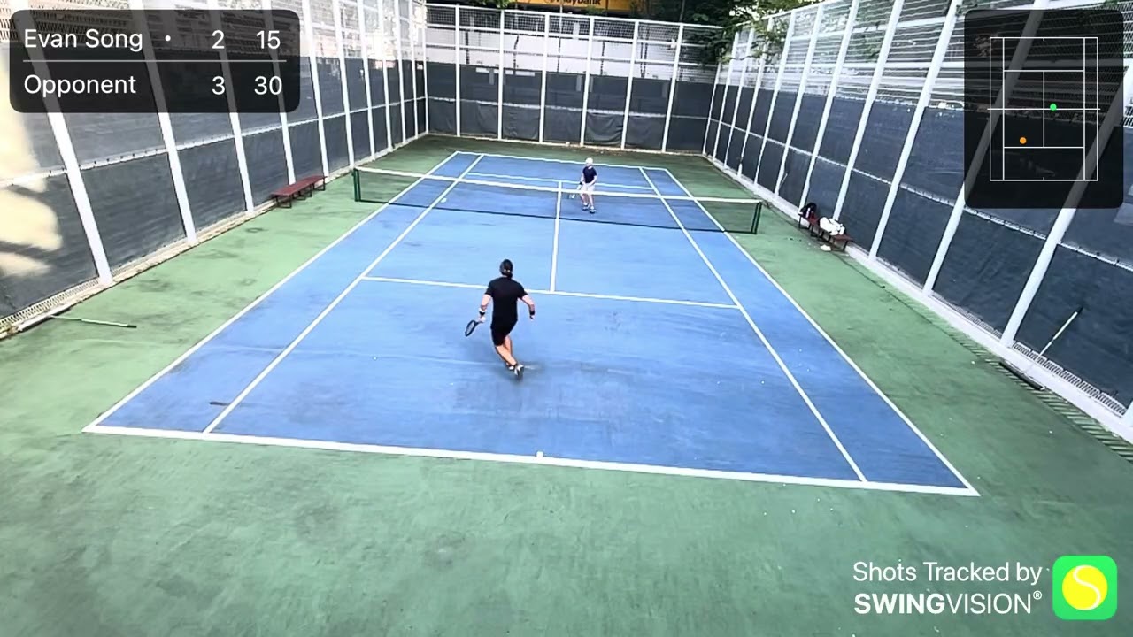 4.0 Singles Match: Tough time against lefty top-spin (Nicholas, 4.0)