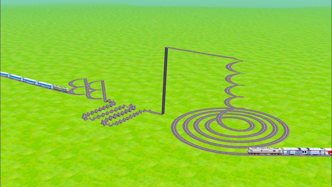 VERY BIG 🚂💨CIRCLE ON THE SAME TRACK AND BUMPY CROSSING AND RICKY CROSSING ON BAD TRACK |Train Sim|