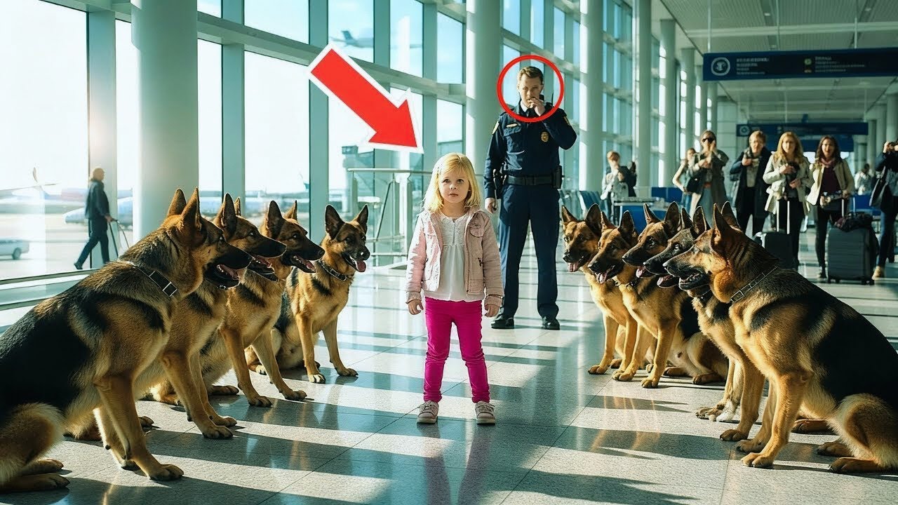 ¡15 perros policía rodean a una niña en el aeropuerto! ¡Lo que sucedió después dejó a todos....