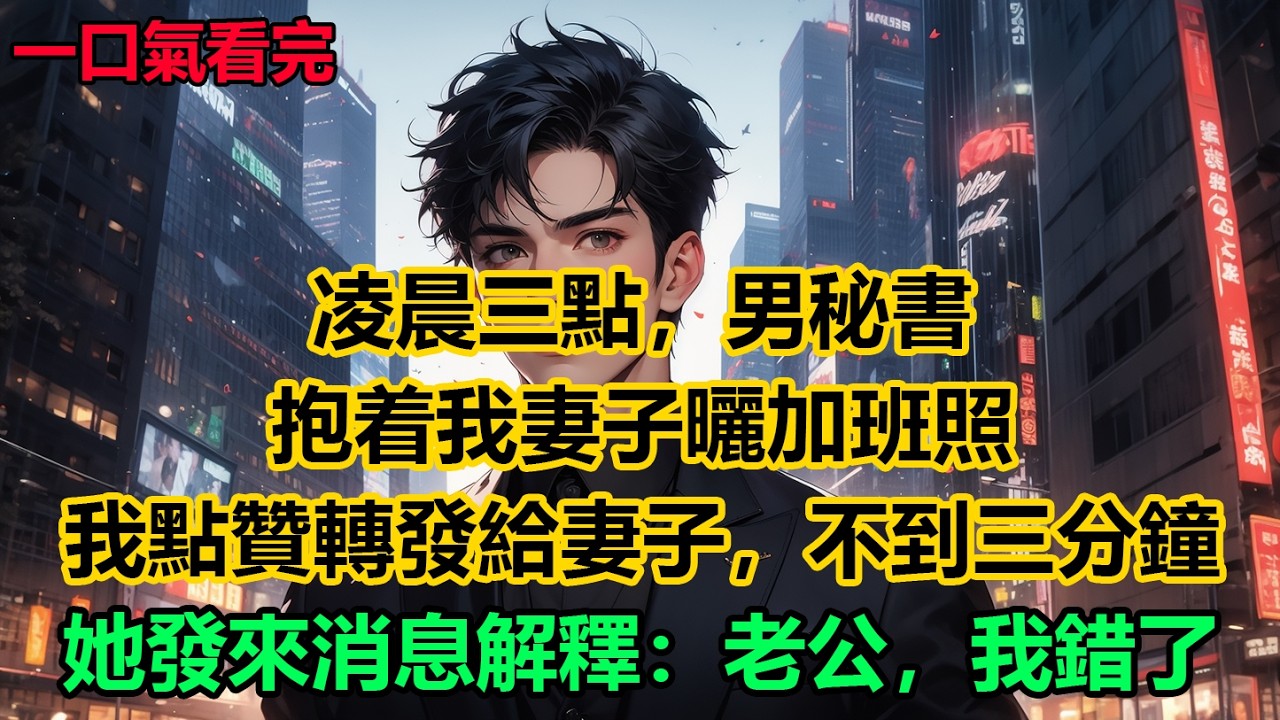 凌晨三點，男秘書抱着我妻子曬加班照，我點贊轉發給妻子，不到三分鐘，她發來消息解釋：老公，我錯了！