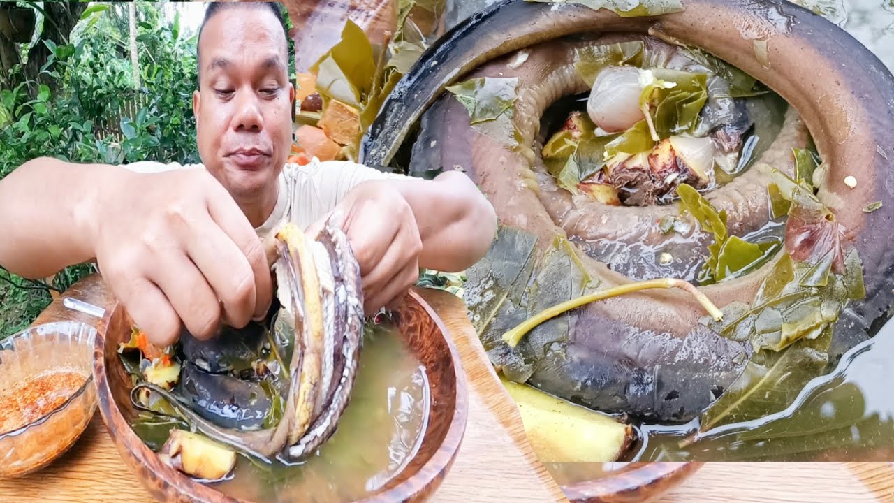 ต้มเปรตปลาไหลตัวใหญ่ๆใส่ใบส้มโมงแซ่บๆ