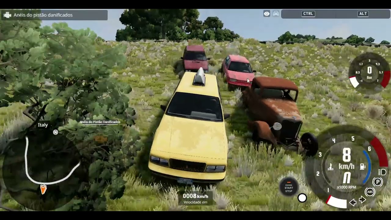 BeamNG drive: corrida de carros no desfiladeiro