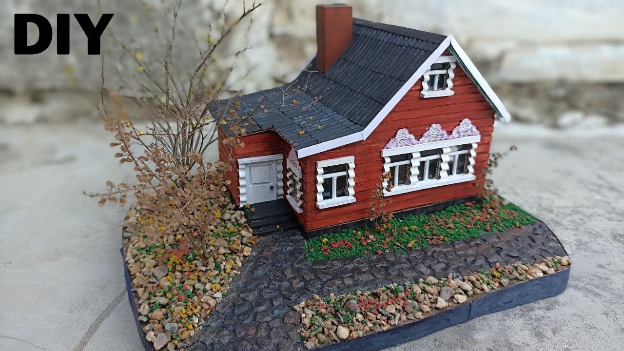 Build Cardboard House Miniature Model ! DIY Miniature Cardboard Diorama House ! Scale model Diorama