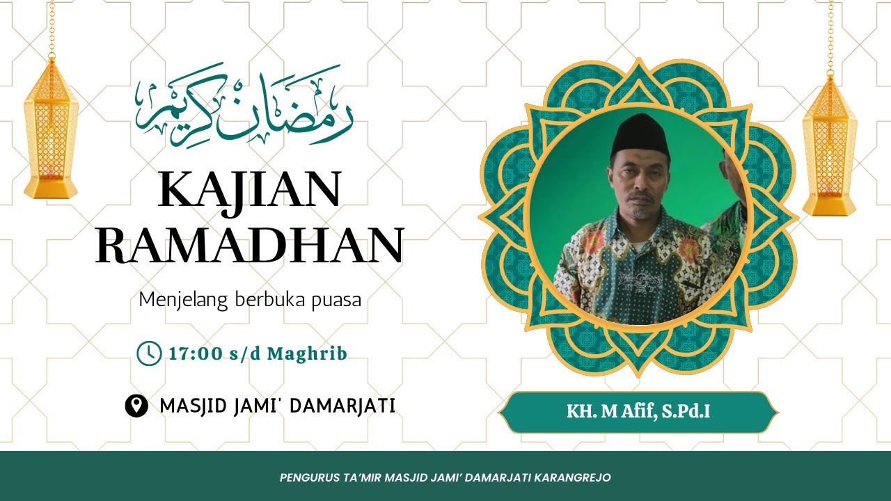 🔴 [ LIVE ] Kajian Ramadhan | Masjid Jami' Damarjati Karangrejo | 20 Ramadhan 1447 H