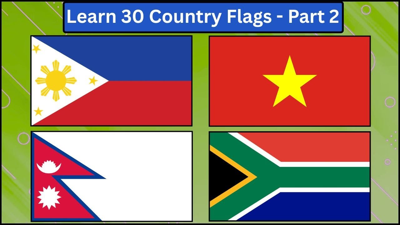Learn Country Flags for Kids - Part 2 | Identify 30 Country Flags