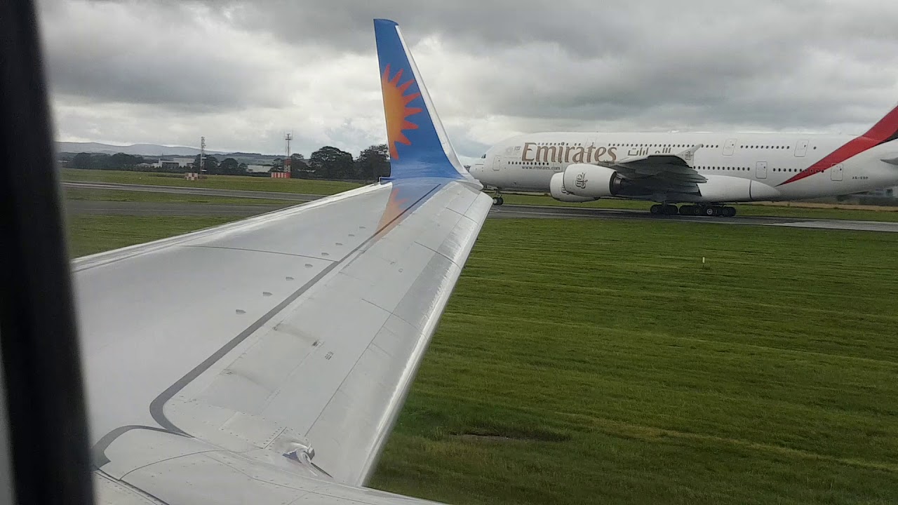 Jet 2 Boeing 737 -800 take off Glasgow to corfu